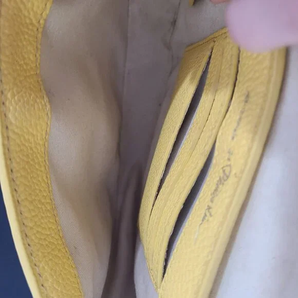 3.1 Phillip Lim Pashli Leather Saddle Crossbody Bag Yellow - Picture 11 of 13